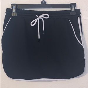 Black/White Athletic Mini Skirt